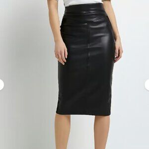 The Limited Black Leather Pencil Skirt